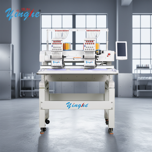 Máquina de bordar computarizada de 2 cabezales y 9 agujas para gorras y camisetas con logotipos, a la venta en el almacén de Lusaka, Zambia. - Product Image 1