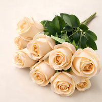 Buket Mawar Buatan Romantis untuk Hadiah Hari Valentine, Hari Ibu, Bunga Sutra Dekoratif untuk Ulang Tahun, Dekorasi Rumah