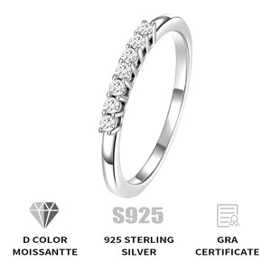 Vente <span class=keywords><strong>en</strong></span> gros de bague Moissanite 7 pierres <span class=keywords><strong>en</strong></span> <span class=keywords><strong>argent</strong></span> sterling 925 de haute qualité bijoux classiques exquis pour mariage et fiançailles - Product Image 4