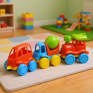 ชุดรถไฟของเล่นหลากสีสันสำหรับเด็ก รถรางพลาสติก บรรจุในถุง BOPP - Product Image 2