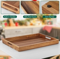 Plateau de rangement de cuisine en bambou laqué, compatible lave-vaisselle, organisateur multifonctionnel pour armoire et sol