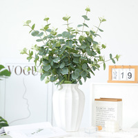 Eucalyptus Simulatie Bloem Multi-Vork Groene Plant Kantoor Home Hotel Decoratieve Enkele Tak Groothandel