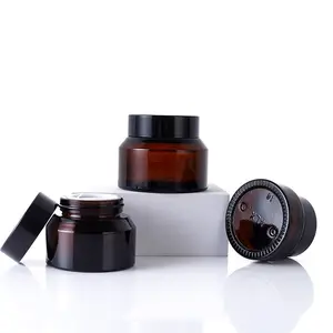 Unique Design Black Frosted Slant Shoulder Glass Cream Jar 15g 30g 50g 30ml 125ml 200ml Cosmetics Serum Skincare Lotion Bottle J