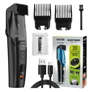 IPX6 Automatic Vacuum Hair <b>Trimmer</b> Mens <b>Beard</b> Shaver Razor Groin Body Grooming Professional <b>Cordless</b> Hair Household English - Product Image 1