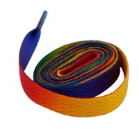 Lacets plats en polyester dégradé arc-en-ciel, lacets colorés pour baskets, vente en gros
