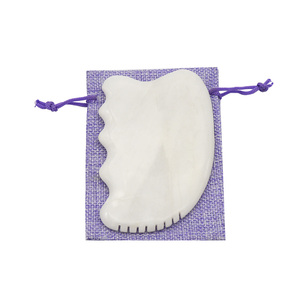 2025 Hot Sale White <strong>Jade</strong> Gua Sha Board Muscle Relaxation &amp; Anti-Aging Facial Massage Tool Natural <strong>Stone</strong> Scraping - Product Image 1