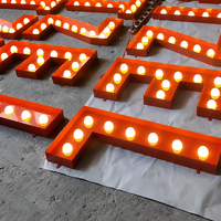 Lettres lumineuses en métal de 2 pieds pour chapiteau de cirque, enseigne vintage à ampoules de fête foraine, lumière LED personnalisée en forme d'alphabet pour la décoration de mariage et de fête