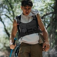Sac de poitrine imperméable Oxford et gilet tactique pour hommes/femmes, équipement EDC avec fermeture éclair pour la course à pied, le cyclisme et les entraînements