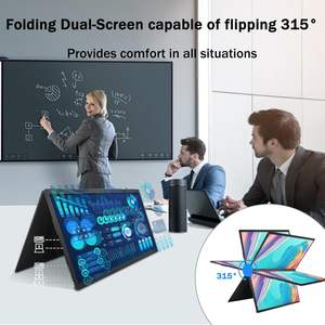 15.6แบบพกพาคู่หน้าจอสัมผัส1080P FHD 100% sRGB หมุนได้315แผงขยายหน้าจอแล็ปท็อปสำหรับเล่นเกม - Product Image 3