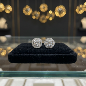 18K White Gold Natural Diamond 0.60 CTW Stud Earrings for Teenage Girls Birthday Gift Daily Wear Jewelry - Product Image 1