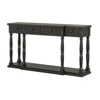 Table console de style européen sur mesure en gros, meuble d'entrée multifonctionnel avec tiroirs et étagère ouverte