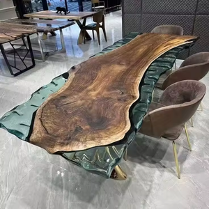 Artistic Versatile Modern Epoxy Resin <b>Dining</b> Table Luxury Home Hotel Use Durable Stable Metal Legs - Product Image 6