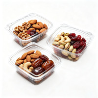 Boîtes en plastique pliables transparentes en PET recyclables et écologiques personnalisées pour les desserts, les biscuits, les gâteaux, le pain, les fruits, les noix, les aliments