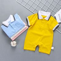 2025 Offres Spéciales enfant en bas âge filles et garçons vêtements été manches courtes Onesie coton barboteuse pour 6M-24M bébé