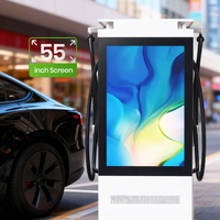 EVEGO Nouvelle station de charge ultra-rapide DC Tesla 120-240KW, station de charge pour véhicules électriques de niveau 3, montage au sol, avec écran tactile de 55 pouces