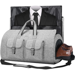 Free Sample Waterproof Pu Leather Business <b>Travel</b> Hanging Suitcase Weekender <b>Bags</b> Carry on <b>Garment</b> Duffle <b>Bags</b> with Shoes Pouch - Product Image 1