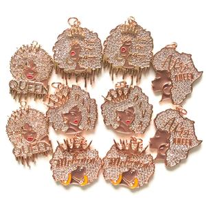 Fashion Afro Diva Queen Black Girl Magic Melanin Pendant Bling Luxury Shoe Decoration Customized Accessory Charms <strong>Jewelry</strong> Making - Product Image 6