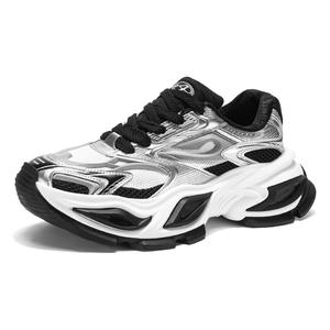 รองเท้าผ้าใบนักเรียนแฟชั่น พื้นหนา เพิ่มความสูง สีสันผสมผสาน รองเท้าวิ่งใส่สบาย รองเท้าผ้าใบทรง Chunky สำหรับผู้ชาย - Product Image 6