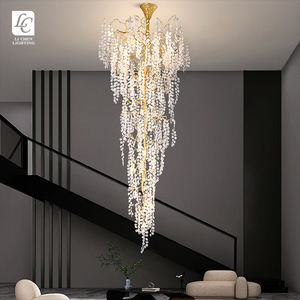 Nuovo Prodotto: Lampadario a Soffitto di Lusso con LED in Vetro Personalizzato per Scale e Ville - Product Image 3