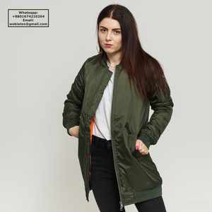 Chaqueta de invierno de talla grande XL para mujer, fina, impermeable, de nailon, tela de cuero teñida, bordado, bolsillo, logotipo, decoración, cremallera - Product Image 1