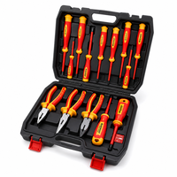Outils manuels en acier au chrome-vanadium de qualité industrielle certifiés VDE 1000V, coffret de rangement robuste, OEM ODM, kit d'outils isolés