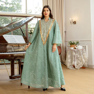 Morocco Party <b>Dress</b> <b>for</b> <b>Women</b> Muslim Abaya Mesh Sequins Jalabiya Dubai Abayas Kaftan Abaya Islam Vestidos Arab <b>Long</b> Robe - Product Image 2