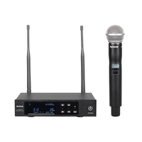 Vente en gros de microphone sans fil UHF à double canal pour la scène de la conférence de l'église à domicile Télécommande portable bon marché avec boîte Emballage inclus