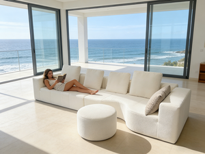 أريكة قطاعية من الكتان المضغوط بلون الفحم، مباشرة من المصنع، حاصلة على شهادة الأيزو، متينة، مناسبة للفلل والمدارس والمتاجر الفاخرة وردهات المراكز التجارية، قابلة للتخصيص - Product Image 1