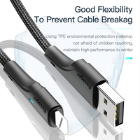 ESSAGER ES-X13 Accessoires pour téléphone portable 2.4A 1M 2M Câble USB vers IP Charge rapide Câble USB pour iPhone