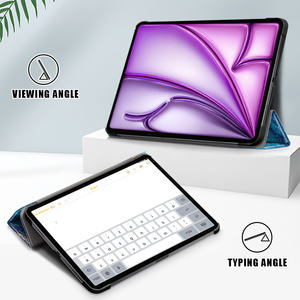เคสแท็บเล็ตหนัง PU อเนกประสงค์พับสามทบสำหรับ <span class=keywords><strong>iPad</strong></span> air/<span class=keywords><strong>pro</strong></span> <span class=keywords><strong>13</strong></span>นิ้ว2024ลายชายหาดสีฟ้า - Product Image 2