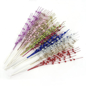 Longstar Décoration <span class=keywords><strong>De</strong></span> Noël Or Poudre Pâte Boule <span class=keywords><strong>De</strong></span> Fruits Bundle 43cm 12 Fourchette Décoration Artificielle Perle Fleur Artificielle - Product Image 3