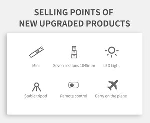 Support de téléphone portable <span class=keywords><strong>Q02s</strong></span>, mini perche à <span class=keywords><strong>selfie</strong></span> extensible avec lumière d'appoint intégrée - Product Image 3