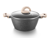 Casserole multifonctionnelle en granit antiadhésive de luxe moderne pour la cuisson, le mijotage et la friture à domicile