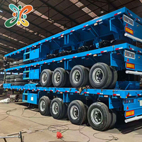 Semi-remorque benne basse multi-essieux 3 essieux 60 80 100 tonnes 7x14 de haute qualité fabriquée en Chine