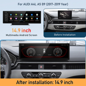 Lecteur multimédia Android pour voiture, 14.9 pouces, 2560x720, pour AUDI A4L A5 B9 2017-2019, Navigation GPS, unité centrale stéréo, CarPlay - Product Image 3