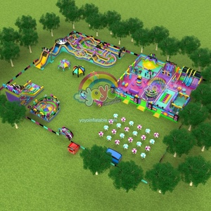 Parque de juegos inflable multiunidad para exteriores con laberinto, tobogán con obstáculos, juguete comercial de entretenimiento para niños, para fiestas de carnaval y parques. - Product Image 2