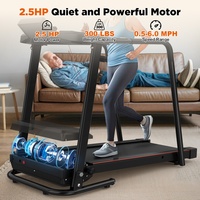 Caminadora Plegable para Personas Mayores con Pasamanos Largos, Motor Silencioso, Absorción de Impactos, Pantalla LED, Máquina para Caminar y Correr en Casa