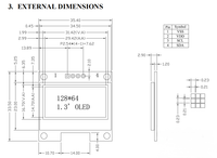وحدة عرض OLED مقاس 1.3 بوصة 128x64 I2C IIC شاشة 4 دبابيس SH1106 SSD1306 أحادية اللون أبيض أزرق لـ Arduino Raspberry Pi