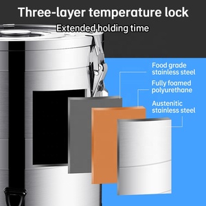 Stile europeo isolamento barile di acqua barile di acqua distributore di bevande in acciaio inox Thermos secchio <span class=keywords><strong>con</strong></span> <span class=keywords><strong>rubinetto</strong></span> - Product Image 3