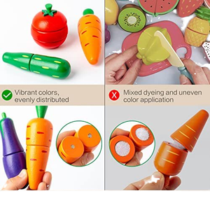 Ensemble de jouets de fruits de coupe magnétique en <span class=keywords><strong>bois</strong></span> Offres Spéciales Fruits et légumes regardant bébé coupe jouets éducatifs de <span class=keywords><strong>cuisine</strong></span> simulés - Product Image 3