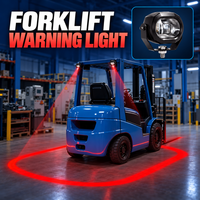 Feu de signalisation haute luminosité pour chariot élévateur LED rouge/bleu - pour entrepôts et ports - Avertisse les piétons