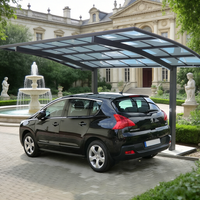 Cochera Cantilever de Aluminio Premium, Protección UV Impermeable para Viviendas Modernas y Patios Exteriores