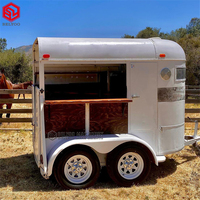 Camion de nourriture Mobile Vintage, remorque de boîte de cheval entièrement équipée, support de Hot-Dog, chariot de Dessert, remorque de nourriture de cheval