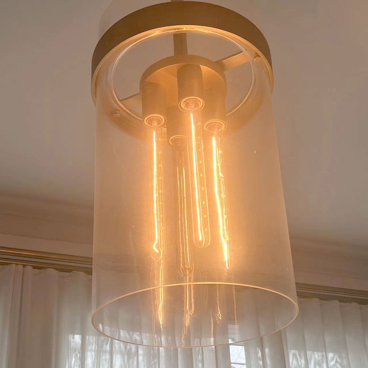 Nordic Decorative Modern Style LED  Lamp Lighting Round Crystal Pendant Luxury Design Hanging High Ceilings Indoor Chandelier
