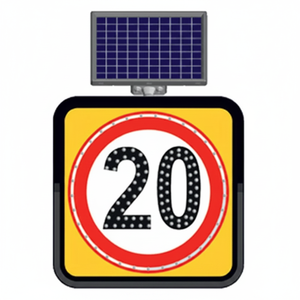 ป้ายจราจรพลังงานแสงอาทิตย์คุณภาพสูง ระยะ 20 กม. ขนาด 60x60 ซม. 11843 FL PC-Reflective ASTM D 4956-11a Type I ไฟ LED 5 มม. Ileritraffic - Product Image 2