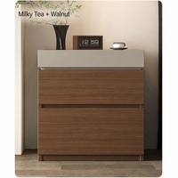 Table de chevet moderne en bois massif avec compartiment dissimulé, dessus coulissant, rangement secret pour téléphone, montre, écouteurs, 4 tiroirs, salon