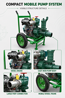 Pompe d'irrigation centrifuge à flux mixte diesel pour usage agricole, haute pression personnalisée, certifiée CE, garantie 2 ans