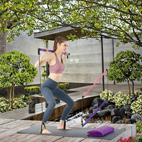 Bâton de fitness réglable en acier durable TPE+EVA pour musculation, yoga, pilates, accessoires d'entraînement musculaire et exercices de force