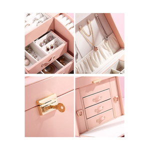 Boîte à <span class=keywords><strong>bijoux</strong></span> personnalisée à Double escalier, Style empileur <span class=keywords><strong>bijoux</strong></span> boucles d'oreilles finition rangement boîte à <span class=keywords><strong>bijoux</strong></span> - Product Image 6