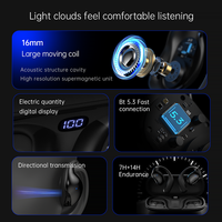 Écouteurs sportifs stéréo HiFi S3 à oreille ouverte, Bluetooth 5.3, sans fil, avec crochet d'oreille, pour le gaming, casques silencieux à prix abordable